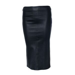 STUDIO AR, black leather stretch skirt